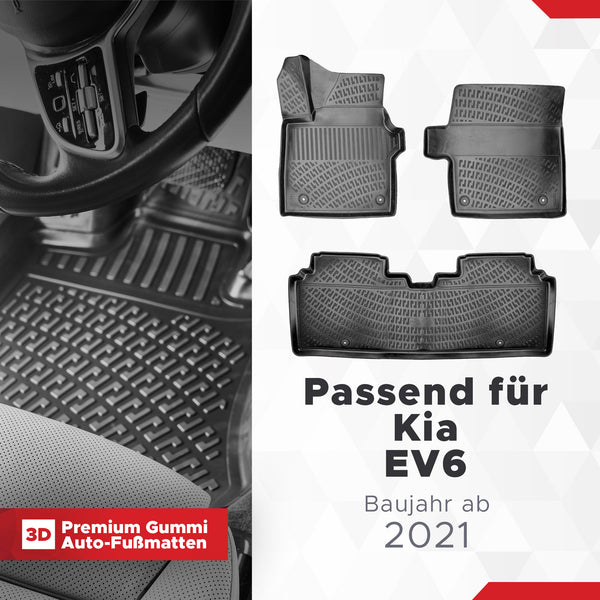 3D Auto Fussmatten Set passend für Kia EV6 Baujahr ab 2021