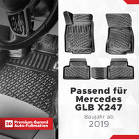 3D Auto Fussmatten Set passend für Mercedes GLB X247 Baujahr ab 2019
