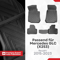 3D Auto Fussmatten für Mercedes GLC (X253) 2015-2023 Carbon-Optik
