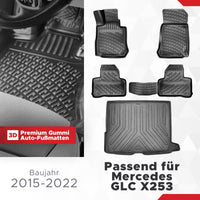 3D Auto Gummimatten & Kofferraumwanne Set für Mercedes GLC X253 Baujahr 2015-2022