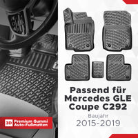 3D Auto Fussmatten Set passend für Mercedes GLE Coupe C292 Baujahr 2015-2019