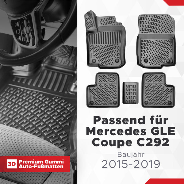 3D Auto Fussmatten Set passend für Mercedes GLE Coupe C292 Baujahr 2015-2019
