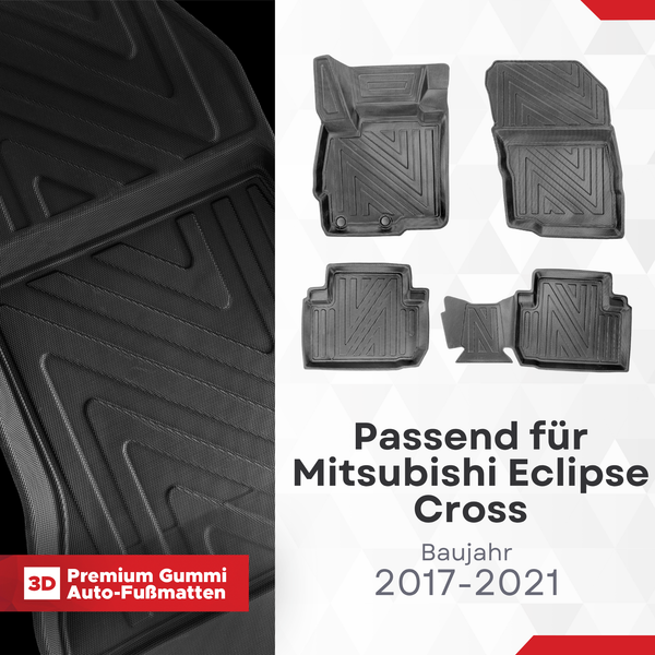 3D Auto Fussmatten für Mitsubishi Eclipse Cross 2017-2021 Carbon-Optik (Nicht in PHEV)