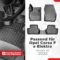 3D Auto Fussmatten für Opel Corsa F Elektro 2019-2026 (Nur EV-Model)