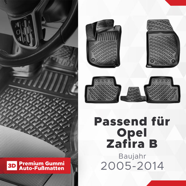 3D Auto Fussmatten Set passend für Opel Zafira B Baujahr 2005-2014