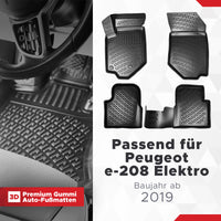 3D Auto Fussmatten für Peugeot e-208 (Elektro) 2019-2026