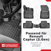 3D Auto Fussmatten für Renault Captur (2.Gen) 2020-2026