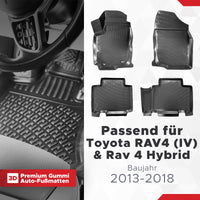3D Auto Fussmatten Set passend für Toyota RAV4 (IV) & Rav 4 Hybrid Baujahr 2013-2018