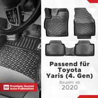 3D Auto Fussmatten für Toyota Yaris /Hybrid (4.Gen) 2020-2026