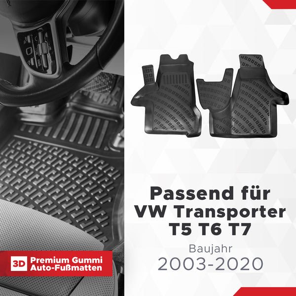 3D Auto Fussmatten Set passend für VW Transporter T5 T6 T7 Baujahr 2003-2020