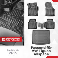 3D Auto Gummimatten & Kofferraumwanne für VW Tiguan Allspace 2017-2024