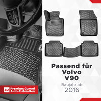 3D Auto Fussmatten Set passend für Volvo V90 Baujahr ab 2016
