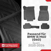 3D Auto Fussmatten für BMW i5 M60 (G60) 2023-2026 Carbon-Optik