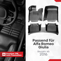 5D Premium Auto Fussmatten für Alfa Romeo Giulia 2016-2026 Facelift