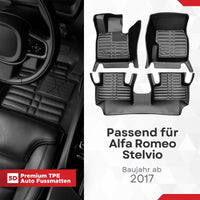 5D Premium Auto Fussmatten für Alfa Romeo Stelvio 2017-2026 Facelift