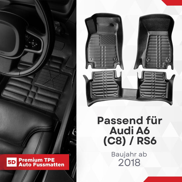 5D Premium Auto Fussmatten für Audi A6 (C8) 2018-2025 Facelift