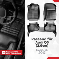 5D Premium Auto Fussmatten TPE Set passend für Audi Q5 (2.Gen) Baujahr ab 2017