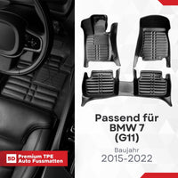 5D Premium Auto Fussmatten für BMW 7 (G11/12) 2015-2022