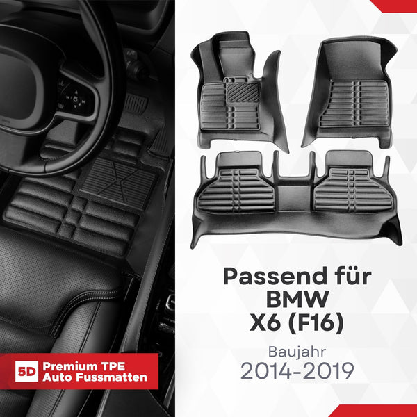 5D Premium Auto Fussmatten für BMW X6 (F16/F86) 2014-2019