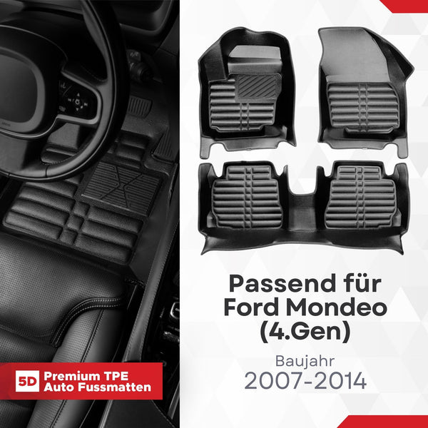5D Premium Auto Fussmatten für Ford Mondeo (IV.Gen) 2007-2014