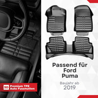 5D Premium Auto Fussmatten TPE Set passend für Ford Puma Baujahr ab 2019