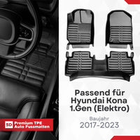 5D Premium Auto Fussmatten für Hyundai Kona Eletro (I.Gen) 2017-2023