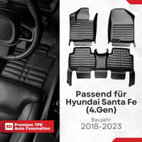 5D Premium Auto Fussmatten für Hyundai Santa Fe (IV.Gen) 2018-2024