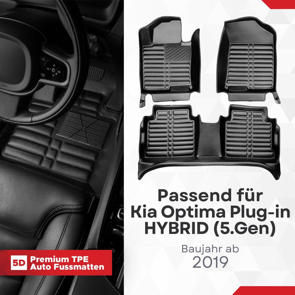 5D Premium Auto Fussmatten für Kia Optima (JF) Plug-in Hybrid 2019-2020
