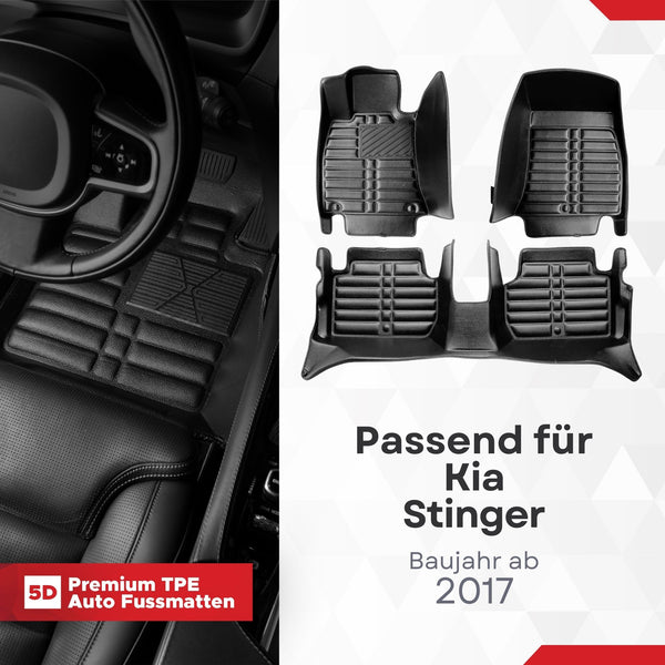 5D Premium Auto Fussmatten für Kia Stinger 2017-2023