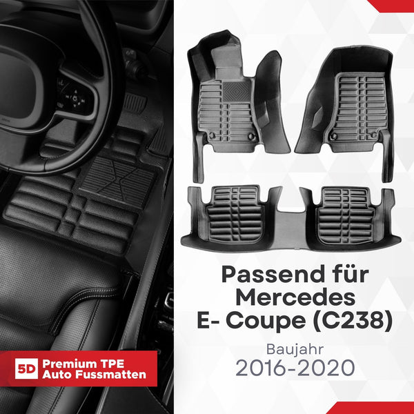 5D Premium Auto Fussmatten für Mercedes E-Coupe (C238) 2016-2023