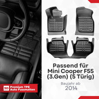 5D Premium Auto Fussmatten für Mini Cooper/One (F55) 2014-2023 (5-Türig)