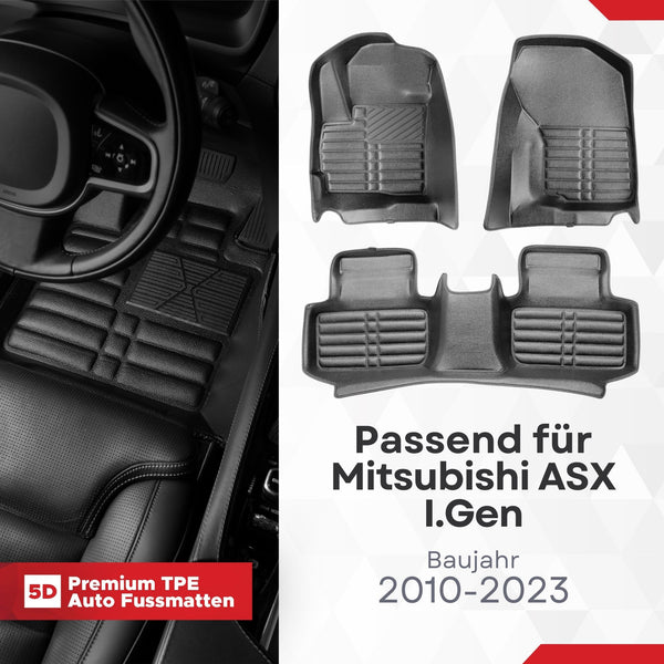 5D Premium Auto Fussmatten für Mitsubishi ASX (I.Gen) 2010-2023