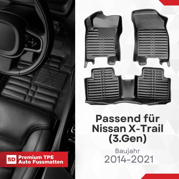 5D Premium Auto Fussmatten für Nissan X-Trail (III.Gen) (T32) 2014-2022