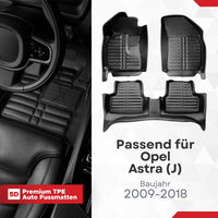 5D Premium Auto Fussmatten TPE Set passend für Opel Astra (J) Baujahr 2009-2018