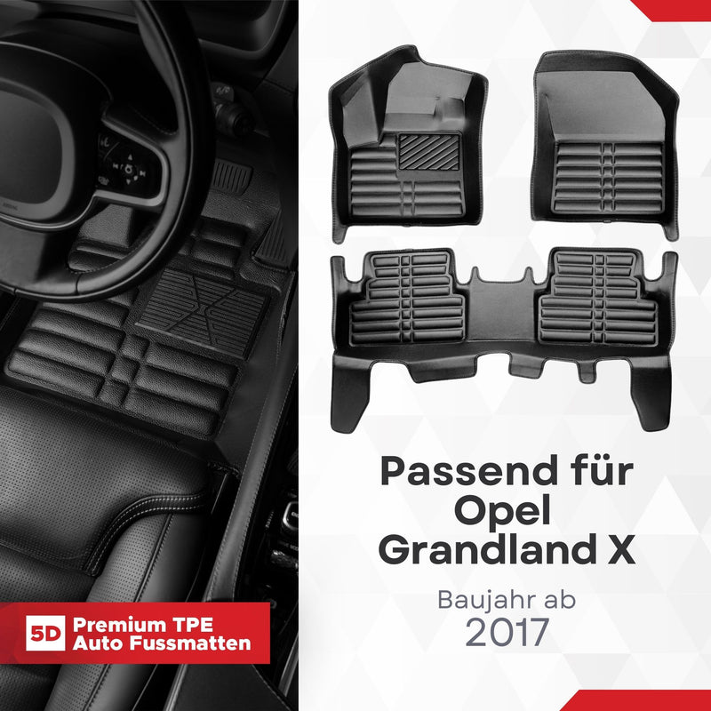 5D Premium Auto Fussmatten für Opel Grandland X 2017-2021