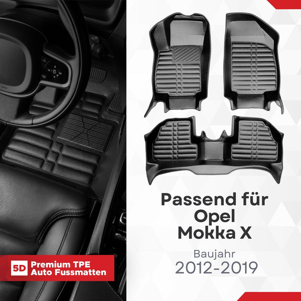 5D Premium Auto Fussmatten für Opel Mokka (X) 2012-2020