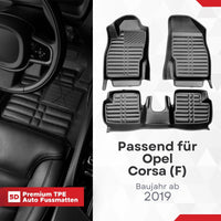 5D Premium Auto Fussmatten für Opel Corsa F 2019-2026 (Nicht in Hybrid-EV)