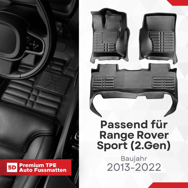 5D Premium Auto Fussmatten für Range Rover Sport (II.Gen) 2013-2022