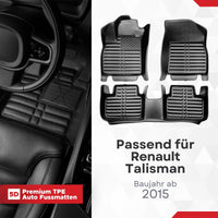 5D Premium Auto Fussmatten TPE Set passend für Renault Talisman Baujahr ab 2015
