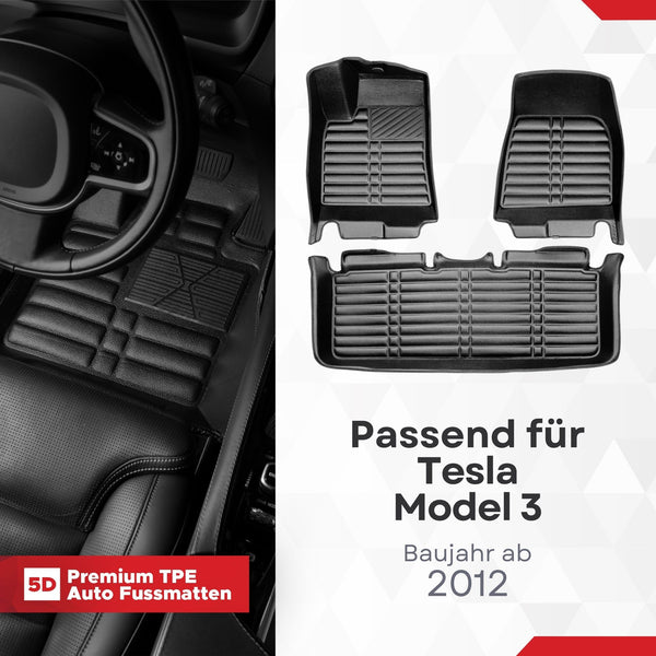 5D Premium Auto Fussmatten für Tesla Model S 2012-2026