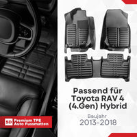 5D Premium Auto Fussmatten TPE Set passend für Toyota RAV 4 (4.Gen) Hybrid Baujahr 2013-2018