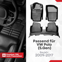 5D Premium Auto Fussmatten für VW Polo 5 2009-2017