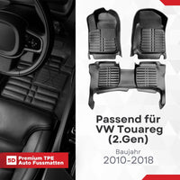 5D Premium Auto Fussmatten für VW Touareg (II.Gen) 2010-2018