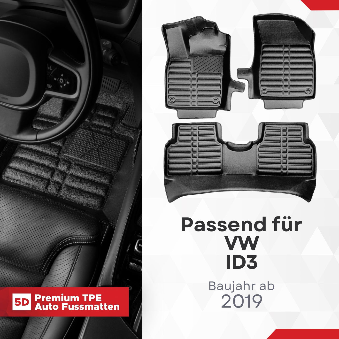 5D Premium Auto Fussmatten für VW ID.3 2019-2026
