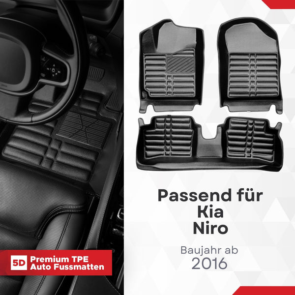 5D Premium Auto Fussmatten für Kia Niro 2016-2022