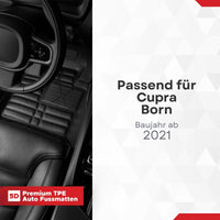 5D Premium Auto Fussmatten TPE Set passend für Cupra Born Baujahr ab 2021