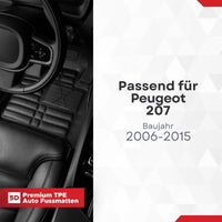 5D Premium Auto Fussmatten TPE Set passend für Peugeot 207 Baujahr 2006-2015