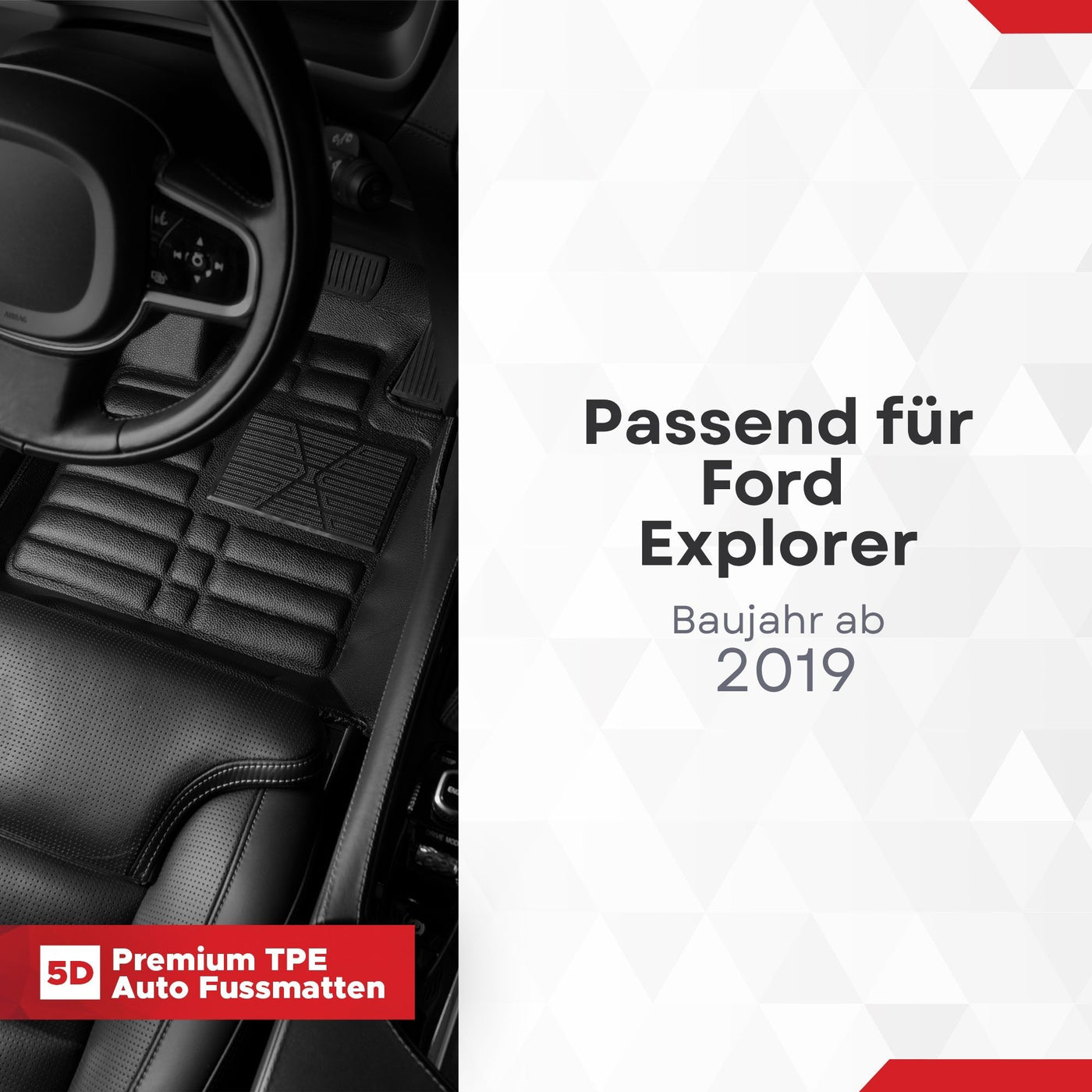 5D Premium Auto Fussmatten für Ford Explorer 2019-2026