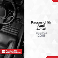 5D Premium Auto Fussmatten TPE Set passend für Audi A7 C8 Baujahr ab 2018