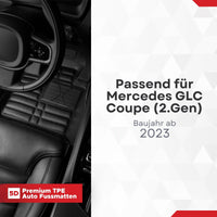 5D Premium Auto Fussmatten TPE Set passend für Mercedes GLC Coupe (2.Gen) Baujahr ab 2023